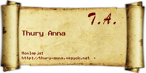 Thury Anna névjegykártya